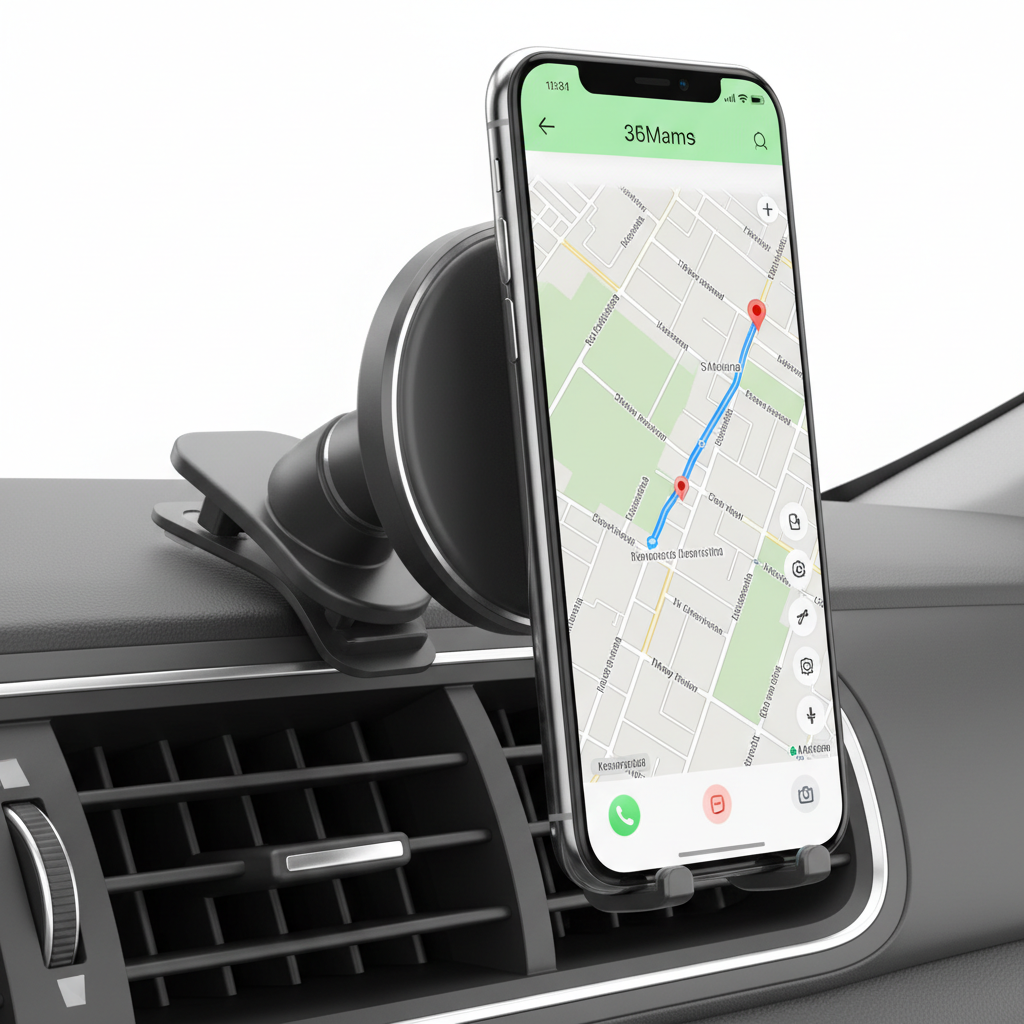 Magnetic car phone holder 360 degree rotation mount on car vent